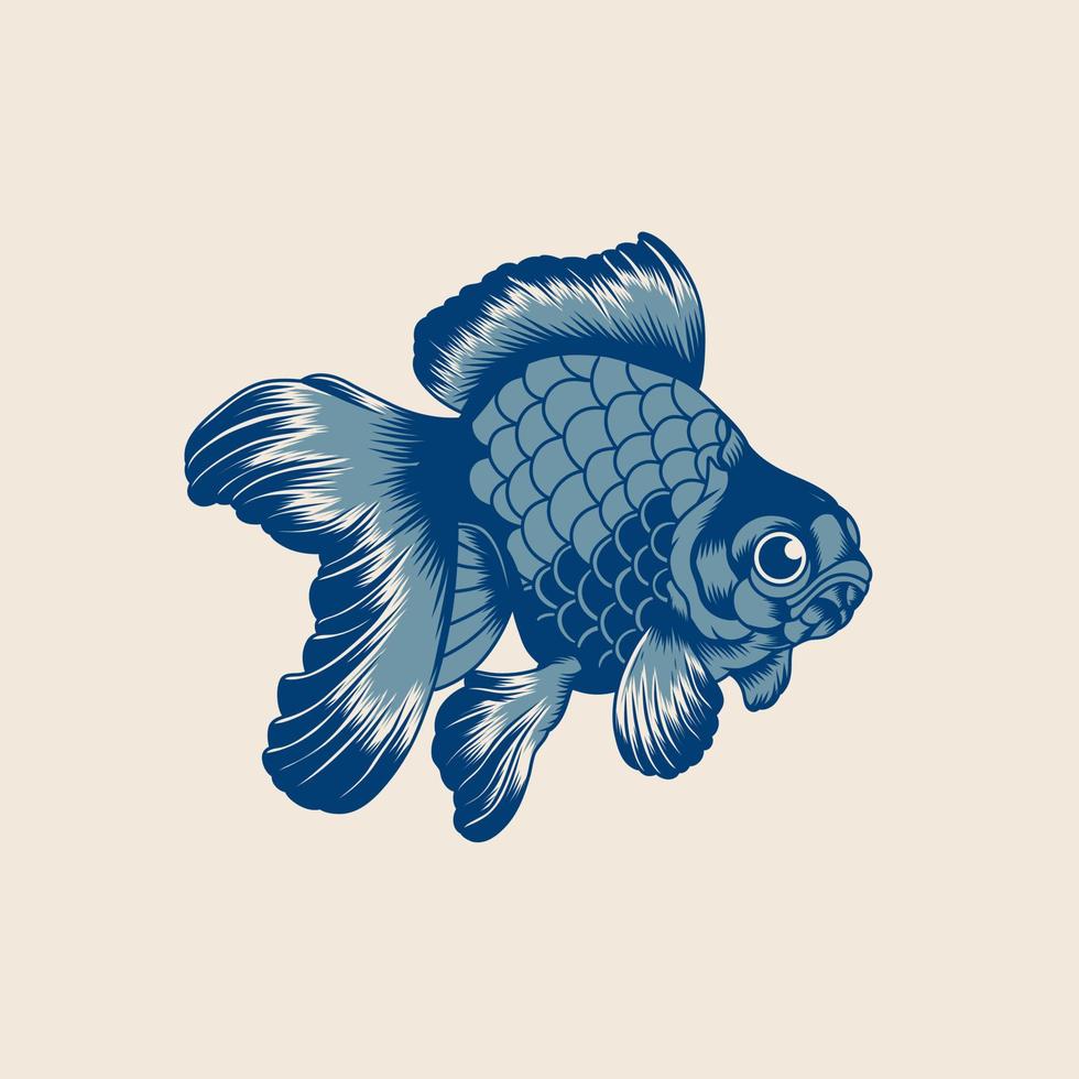 ilustração de design de vetor de peixe dourado fofo