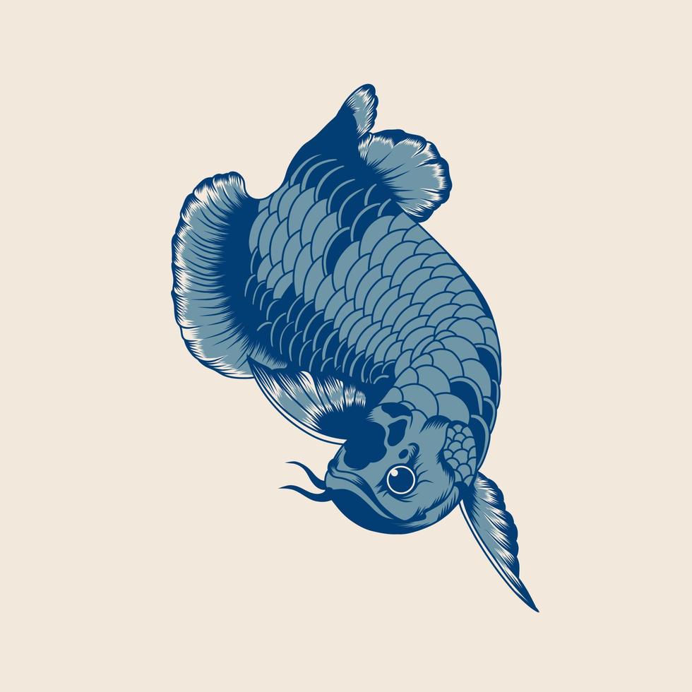 ilustração de desenho vetorial de peixe aruanã vetor