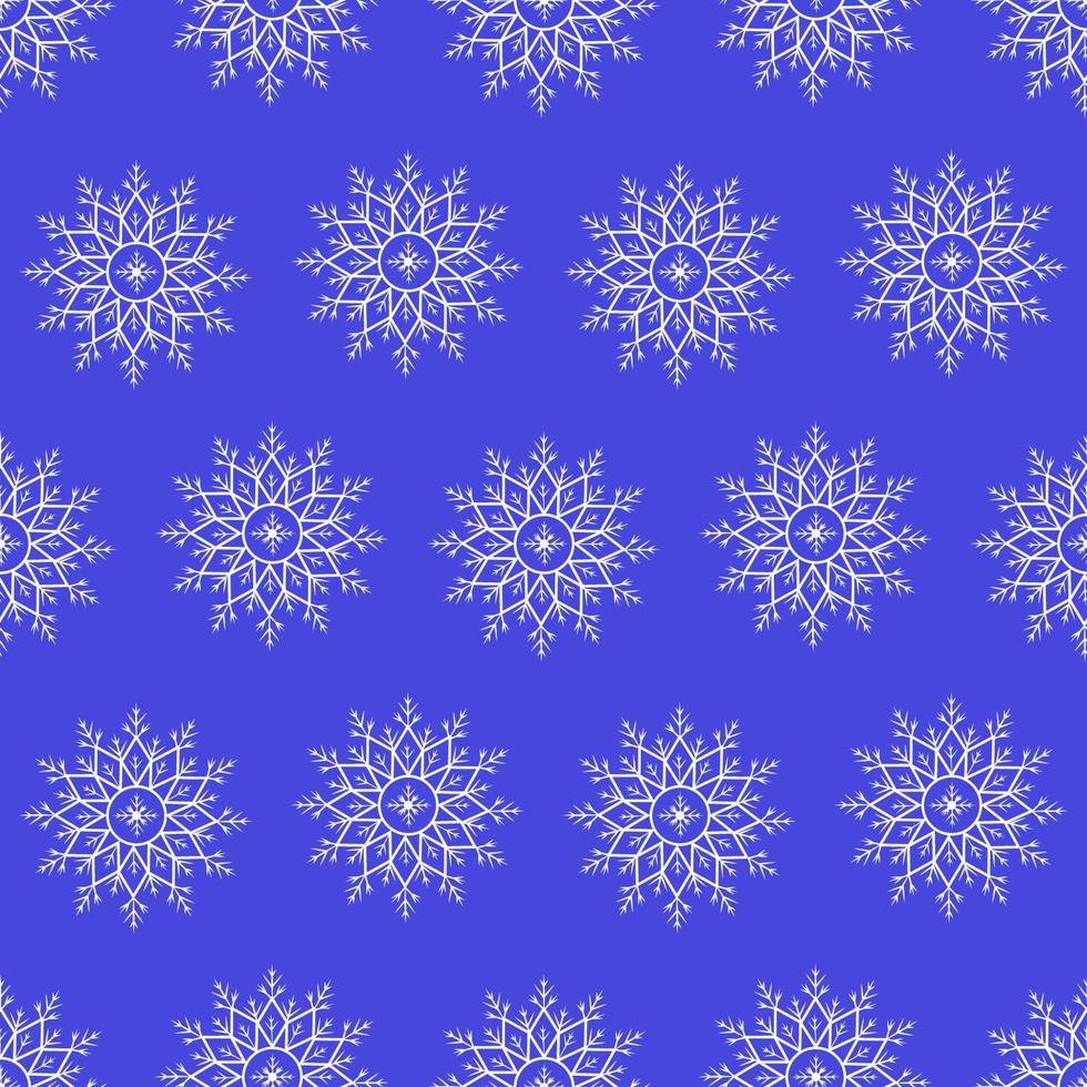 padrão de vetor com flocos de neve em um fundo azul. sem costura padrão para ano novo e natal. adequado para fundo e papel de embrulho, tecido na versão de inverno. elementos decorativos vintage.