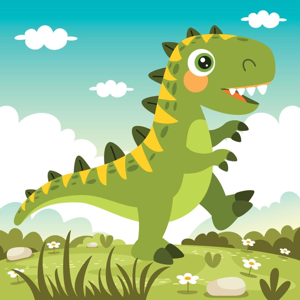desenho animado de um dinossauro vetor