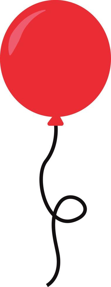 balão vermelho, ilustração, vetor em fundo branco.