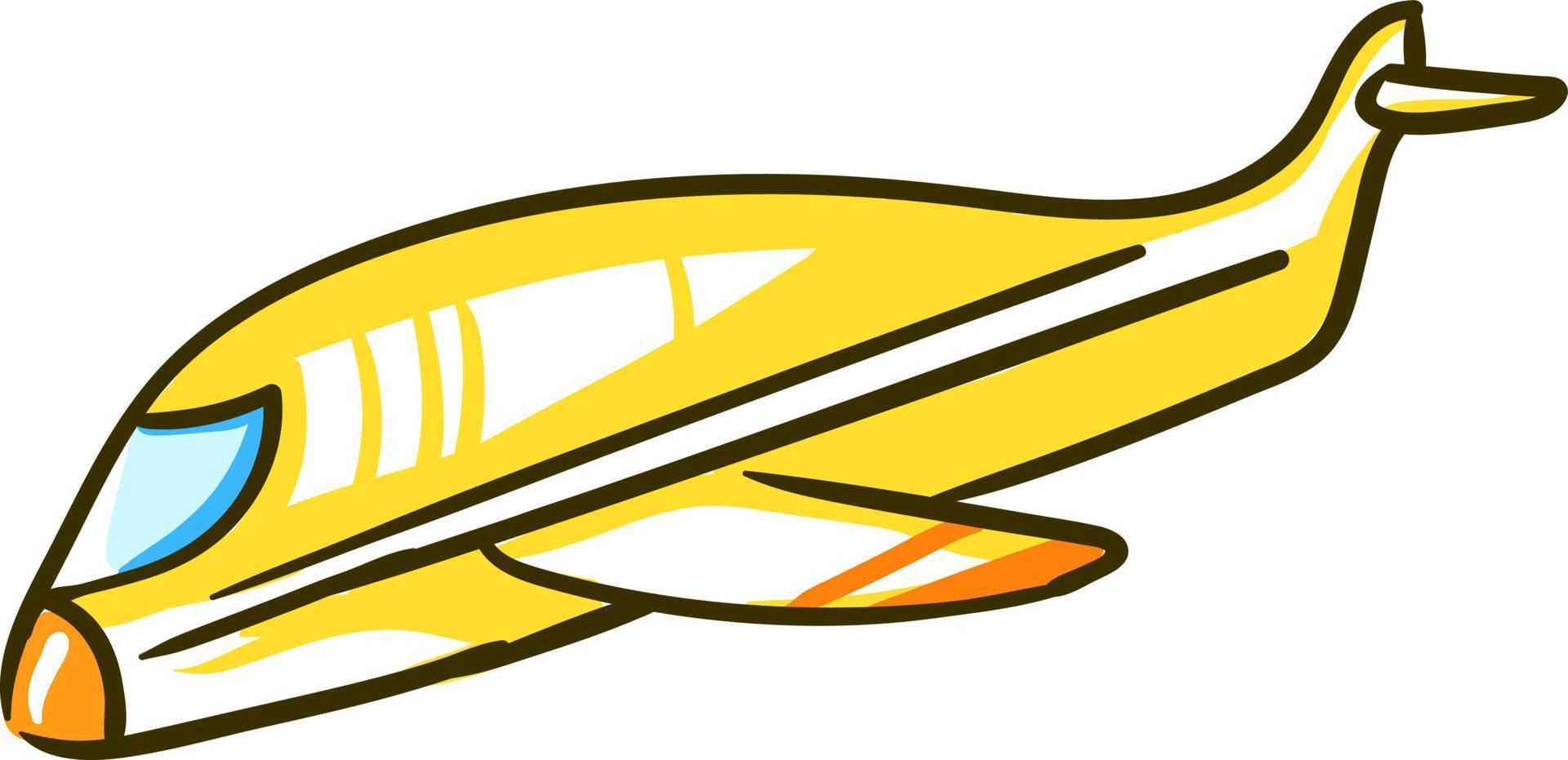 avião amarelo, ilustração, vetor em fundo branco