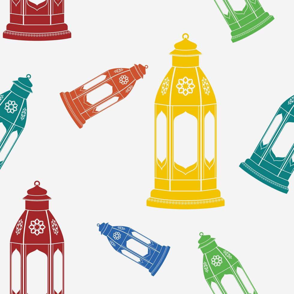 ilustração vetorial de lanternas árabes editáveis em estilo monocromático plano com várias cores como padrão perfeito para criar fundo de tema islâmico ocasional, como ramadã e eid ou cultura árabe vetor