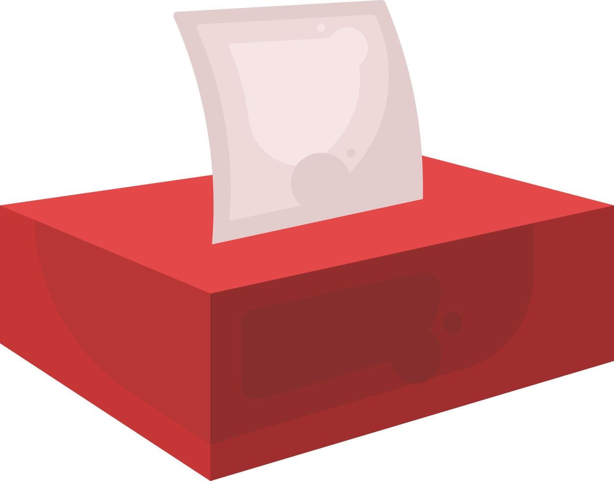 caixa de tecido vermelho, ilustração, vetor em fundo branco