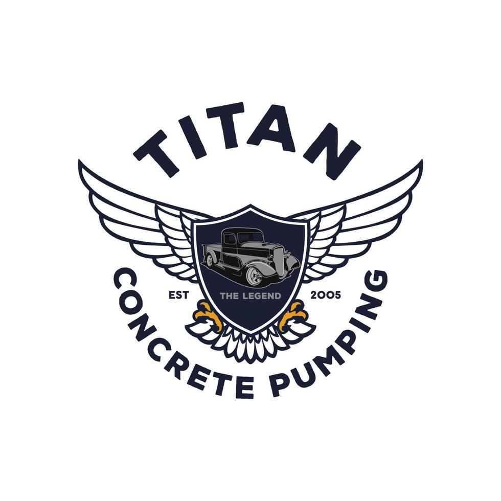 vetor de logotipo de bombeamento de concreto titã.