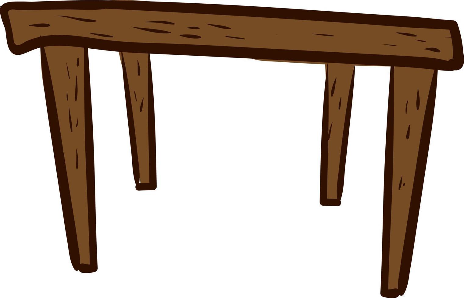 mesa de madeira, ilustração, vetor em fundo branco.