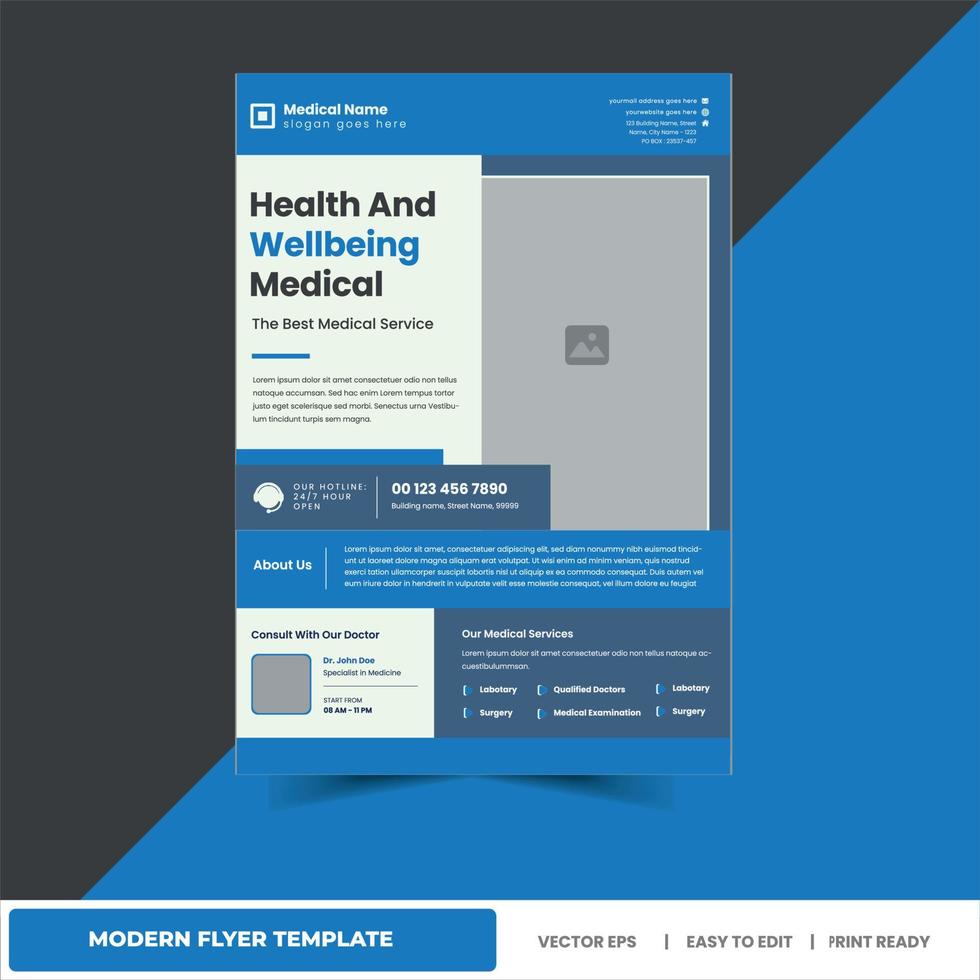 modelo de folheto médico - modelo de folheto de saúde, clínica, hospital - v01 vetor