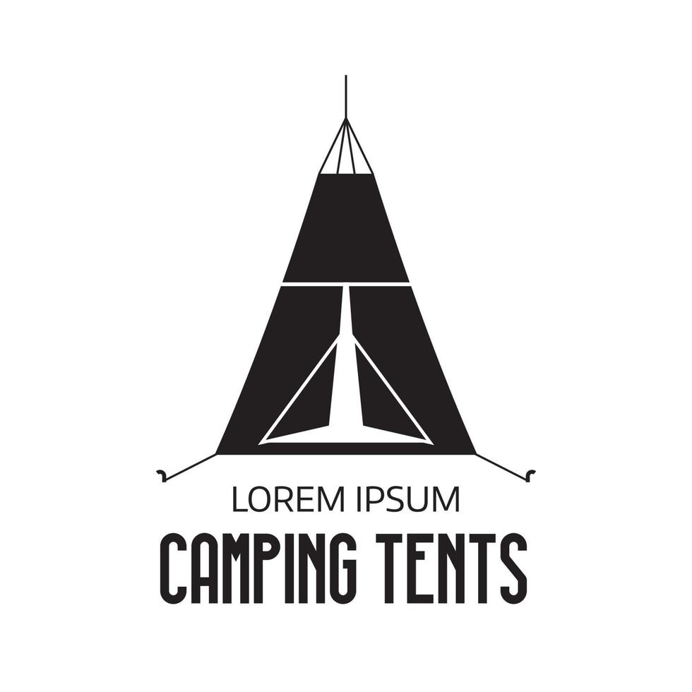 logotipo do acampamento turístico ou ícone da barraca vetor