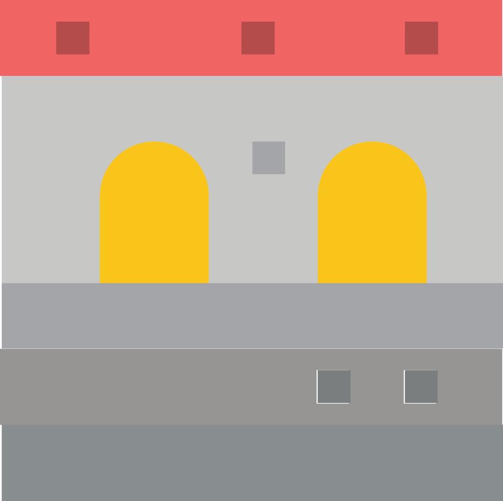 modelo de banner de ícone de vetor de ícone de cor plana de trem de garagem de porta
