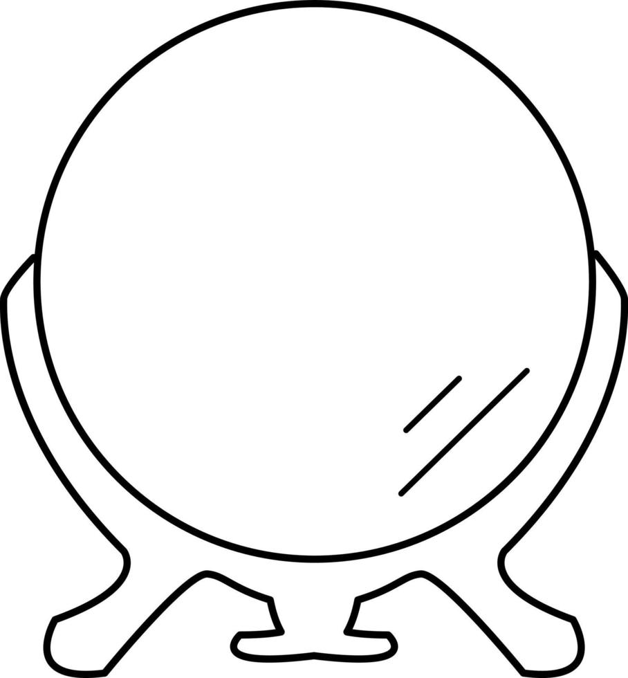 espelho redondo simples, ilustração de ícone, vetor em fundo branco