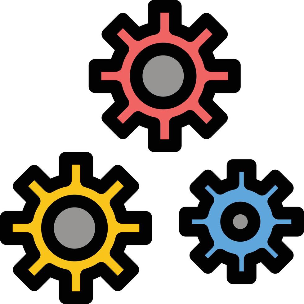 modelo de banner de ícone de vetor de ícone de cor plana de serviço de preferências de engrenagens de configuração