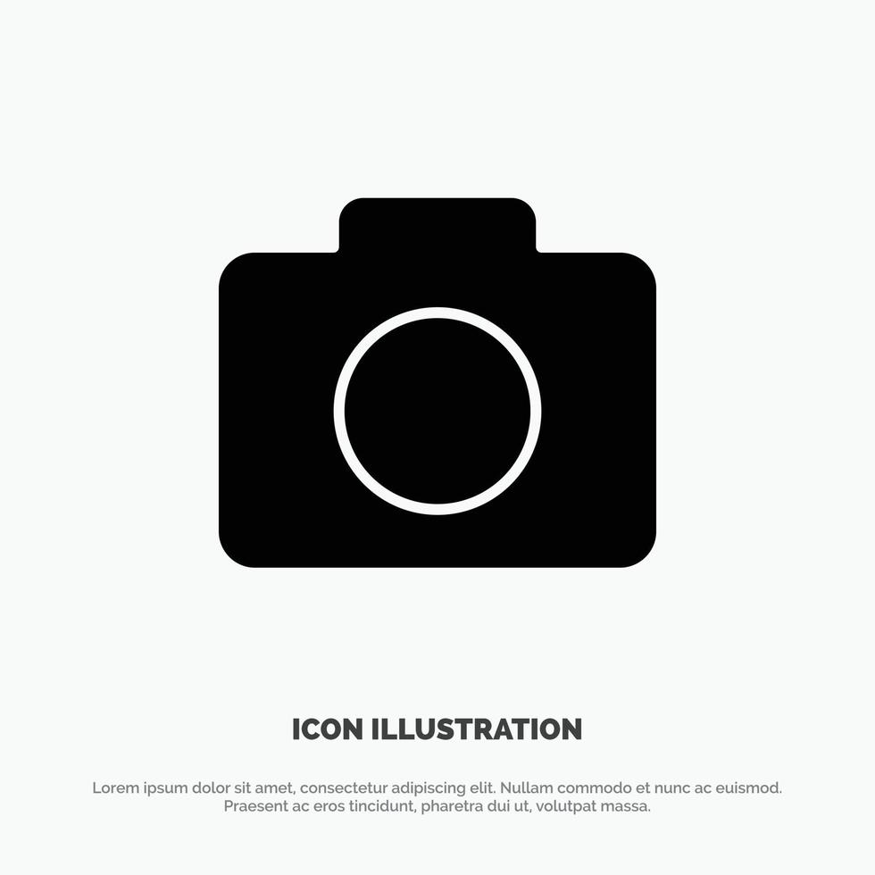 vetor de ícone de glifo sólido de imagem de câmera do instagram