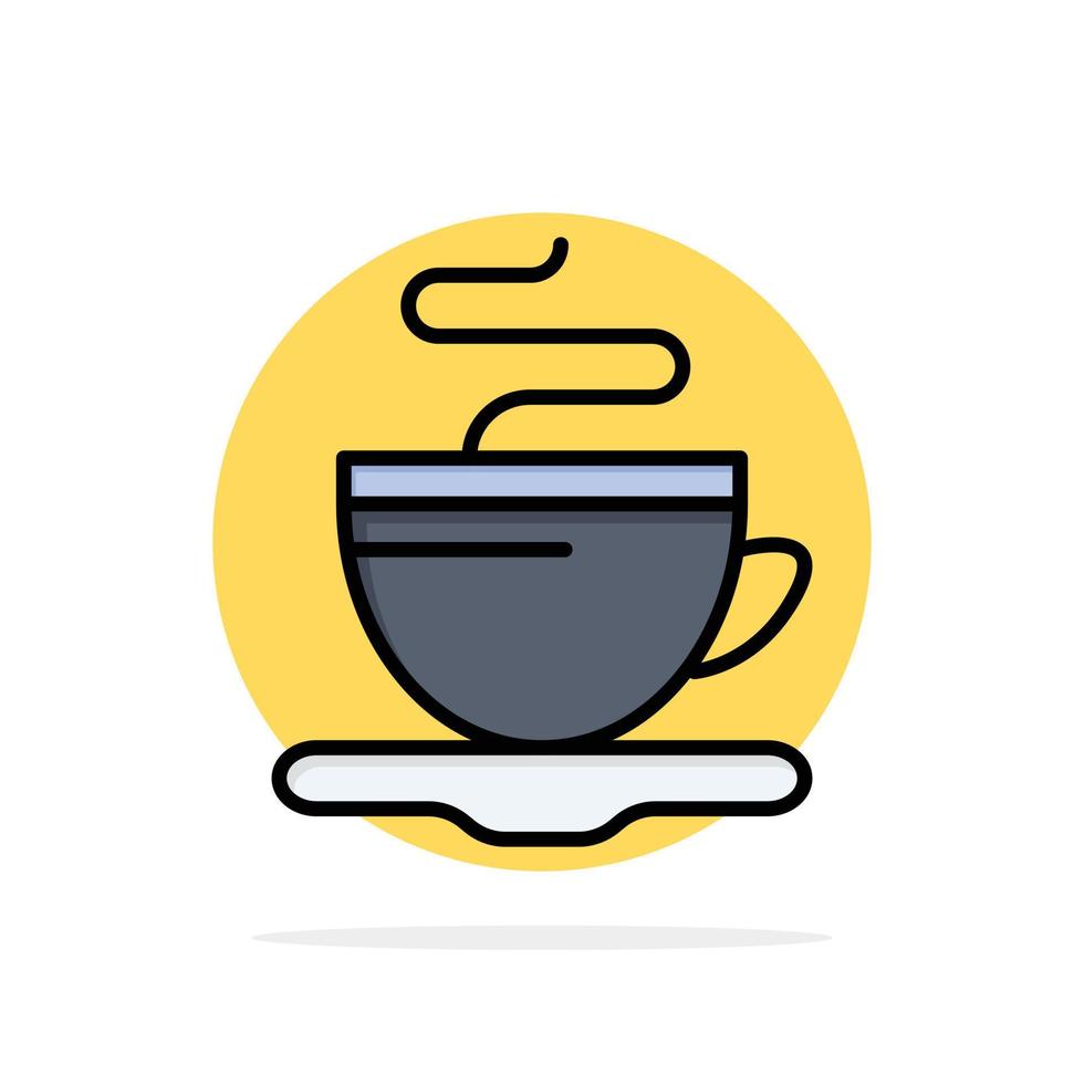 xícara de chá café hotel círculo abstrato fundo ícone de cor plana vetor