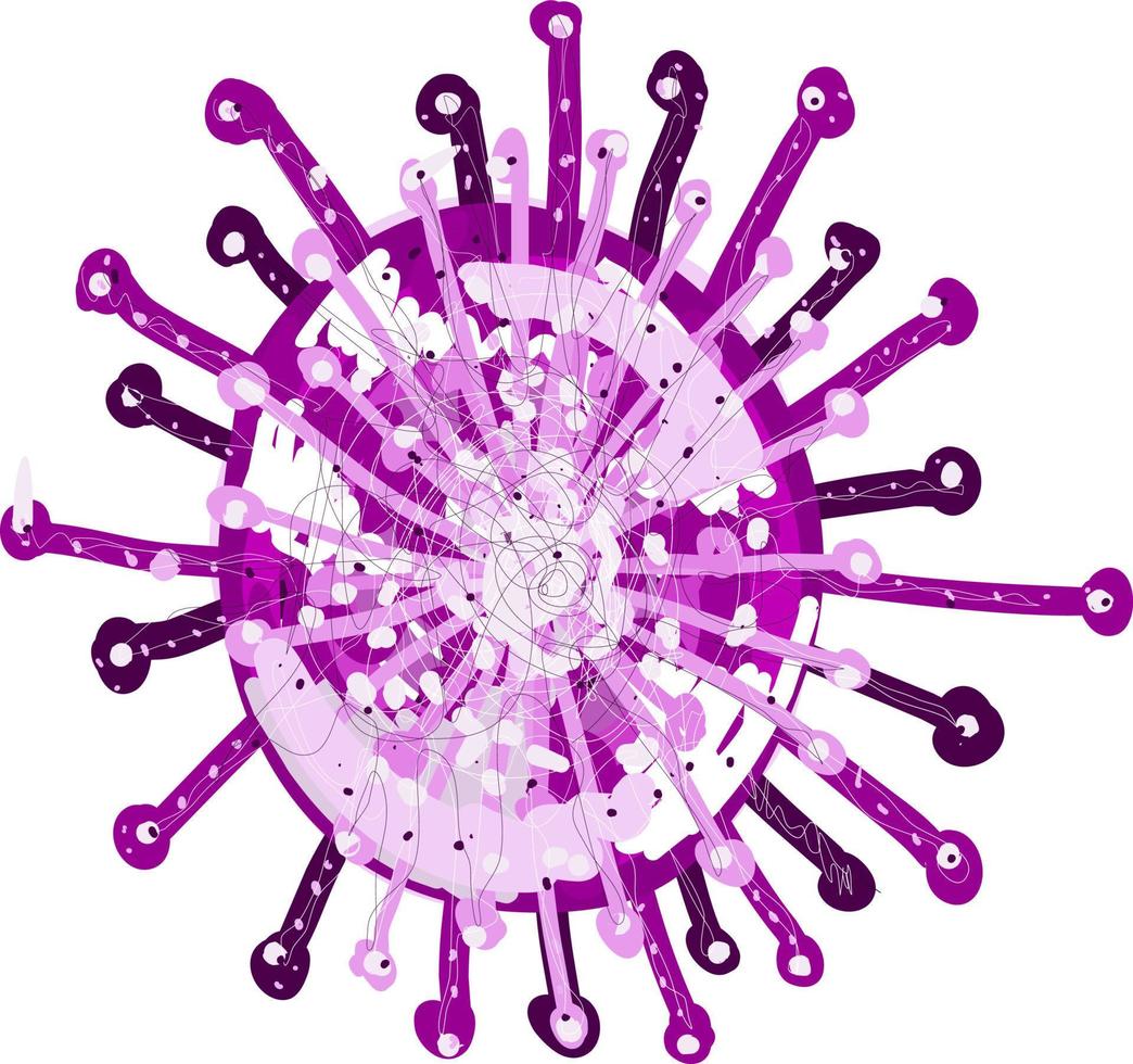 vírus corona covid 19 rosa, ilustração, vetor em fundo branco