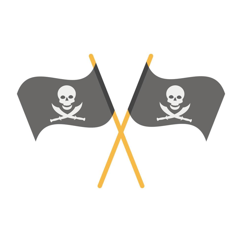 bandeira pirata cruzada vetor