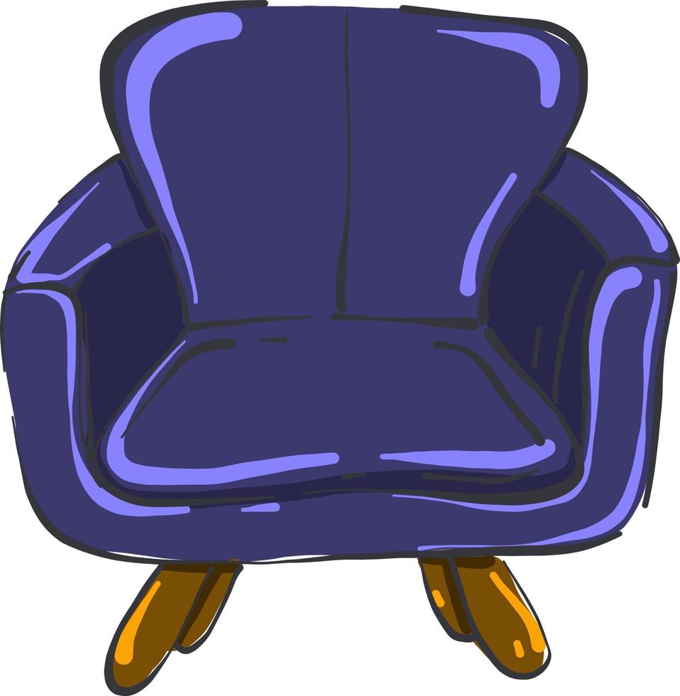 cadeira azul, ilustração, vetor em fundo branco.