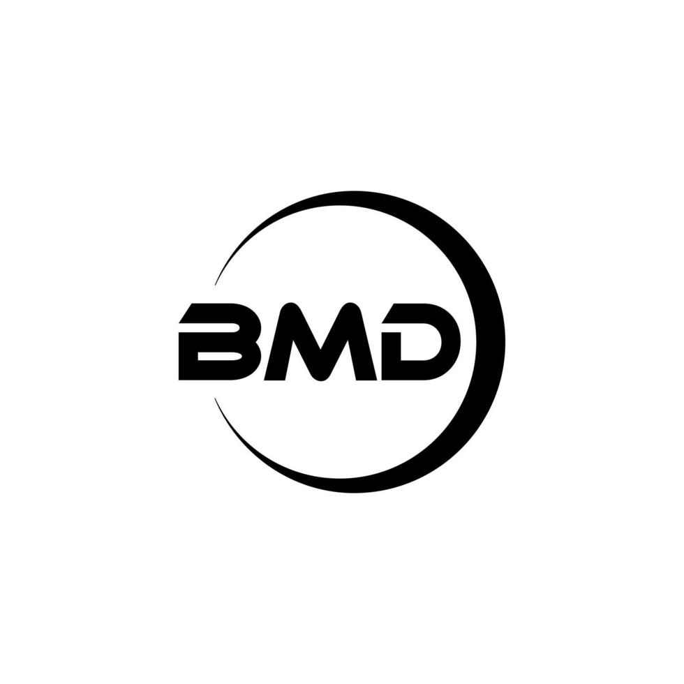 design de logotipo de letra bmd na ilustração. logotipo vetorial, desenhos de caligrafia para logotipo, pôster, convite, etc. vetor