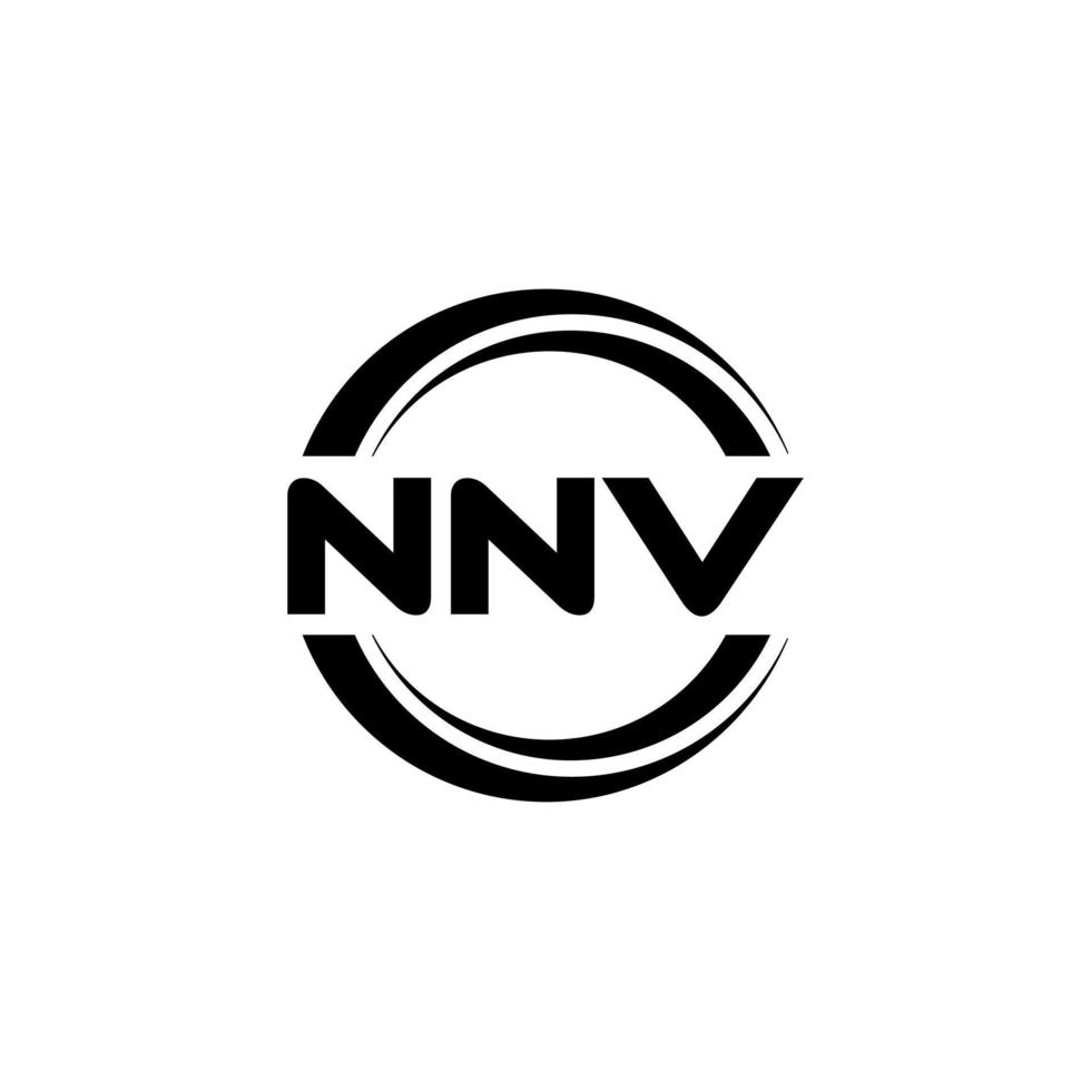 design de logotipo de carta nnv na ilustração. logotipo vetorial, desenhos de caligrafia para logotipo, pôster, convite, etc. vetor