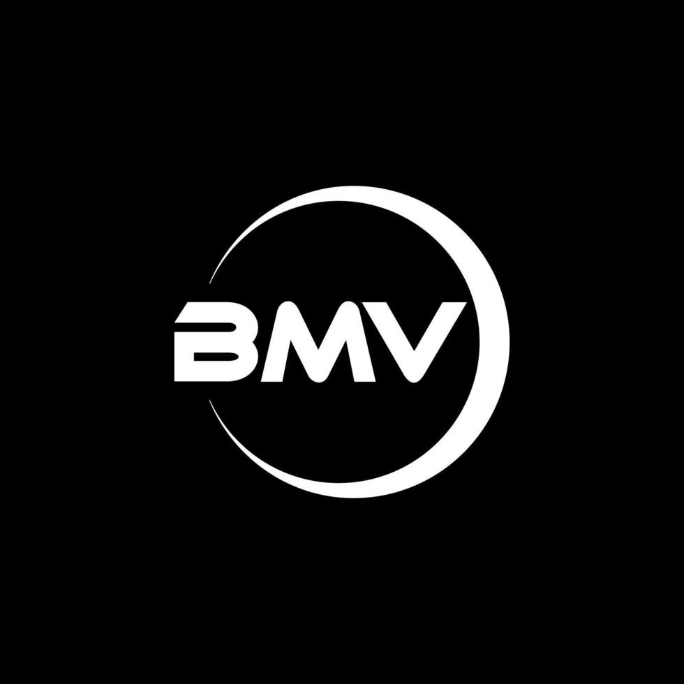 design de logotipo de carta bmv na ilustração. logotipo vetorial, desenhos de caligrafia para logotipo, pôster, convite, etc. vetor