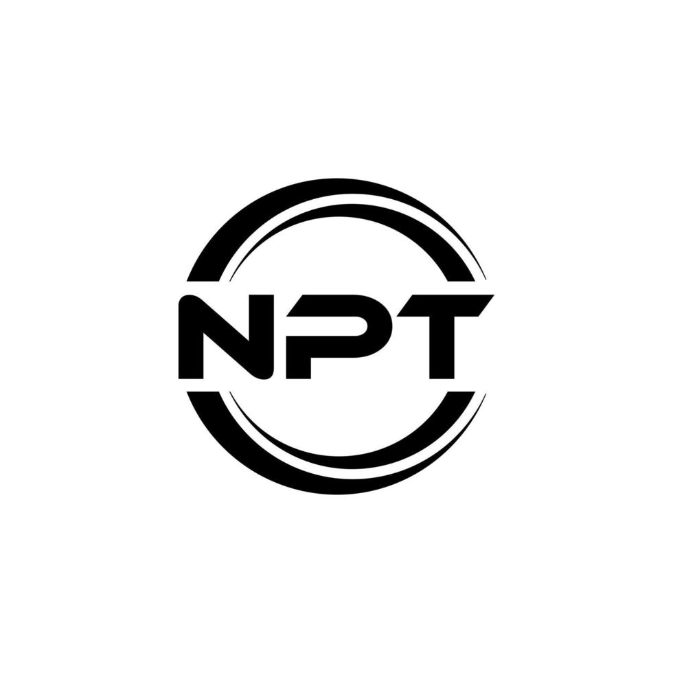 design de logotipo de carta npt na ilustração. logotipo vetorial, desenhos de caligrafia para logotipo, pôster, convite, etc. vetor