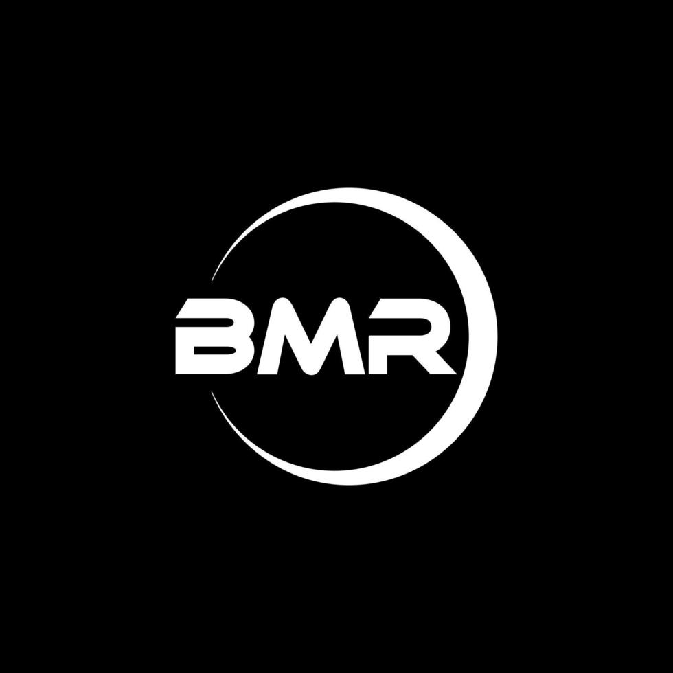 design de logotipo de carta bmr na ilustração. logotipo vetorial, desenhos de caligrafia para logotipo, pôster, convite, etc. vetor