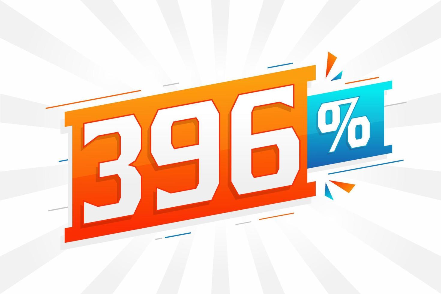 promoção de banner de marketing de desconto de 396. 396 por cento de design promocional de vendas. vetor