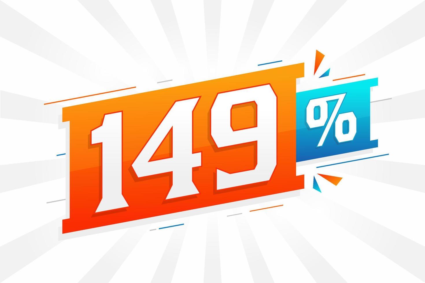 149 promoção de banner de marketing de desconto. 149 por cento de design promocional de vendas. vetor