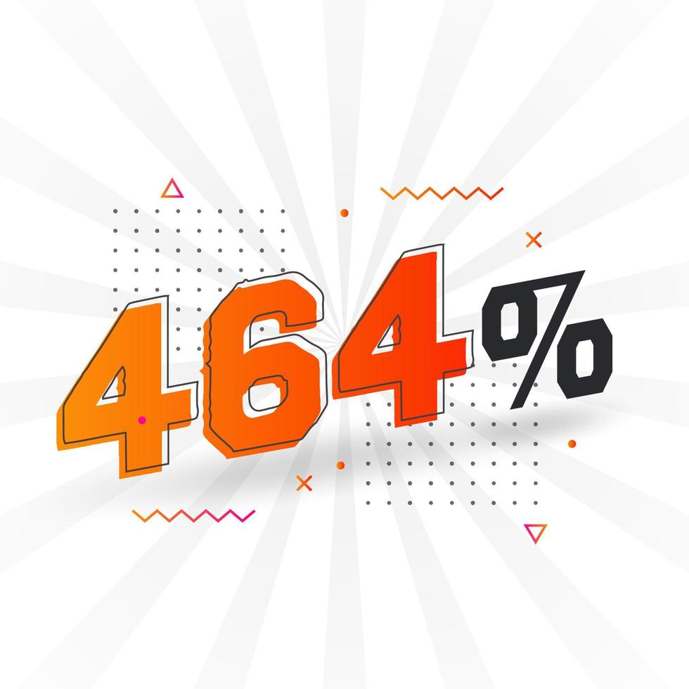464 promoção de banner de marketing de desconto. 464 por cento de design promocional de vendas. vetor