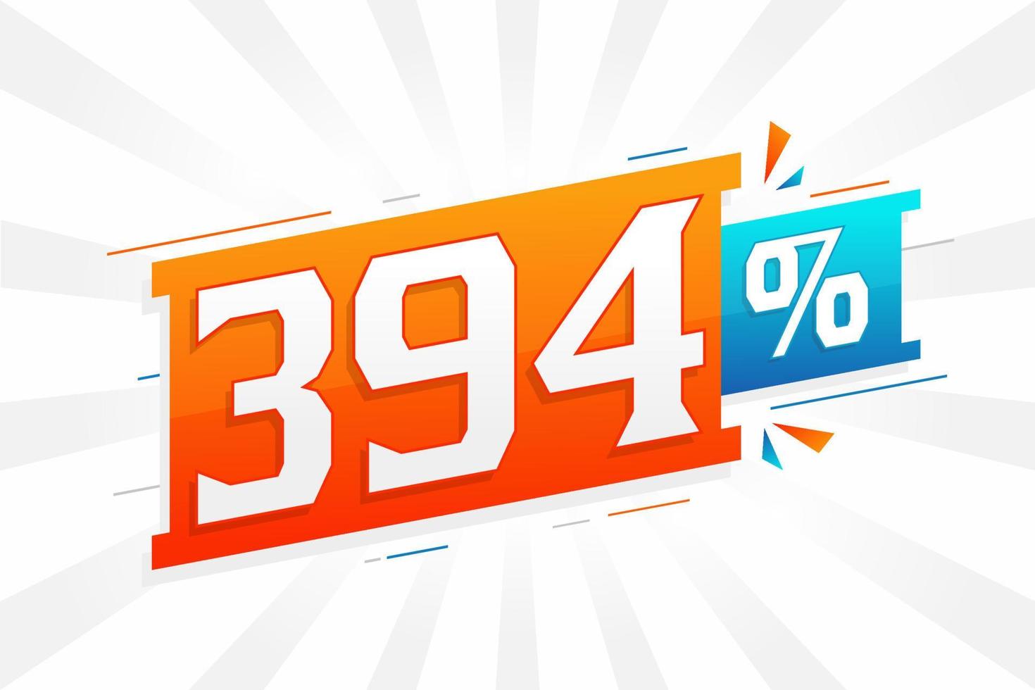 394 promoção de banner de marketing de desconto. 394 por cento de design promocional de vendas. vetor