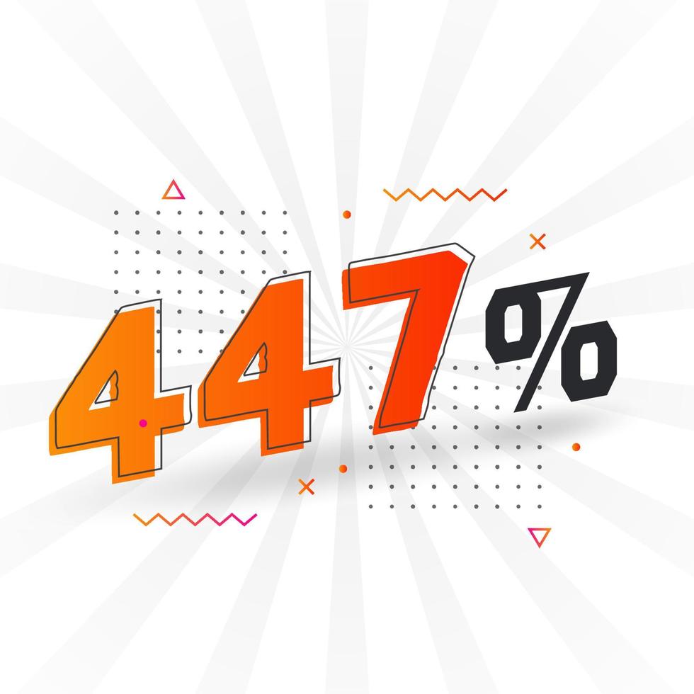 447 promoção de banner de marketing de desconto. 447 por cento de design promocional de vendas. vetor