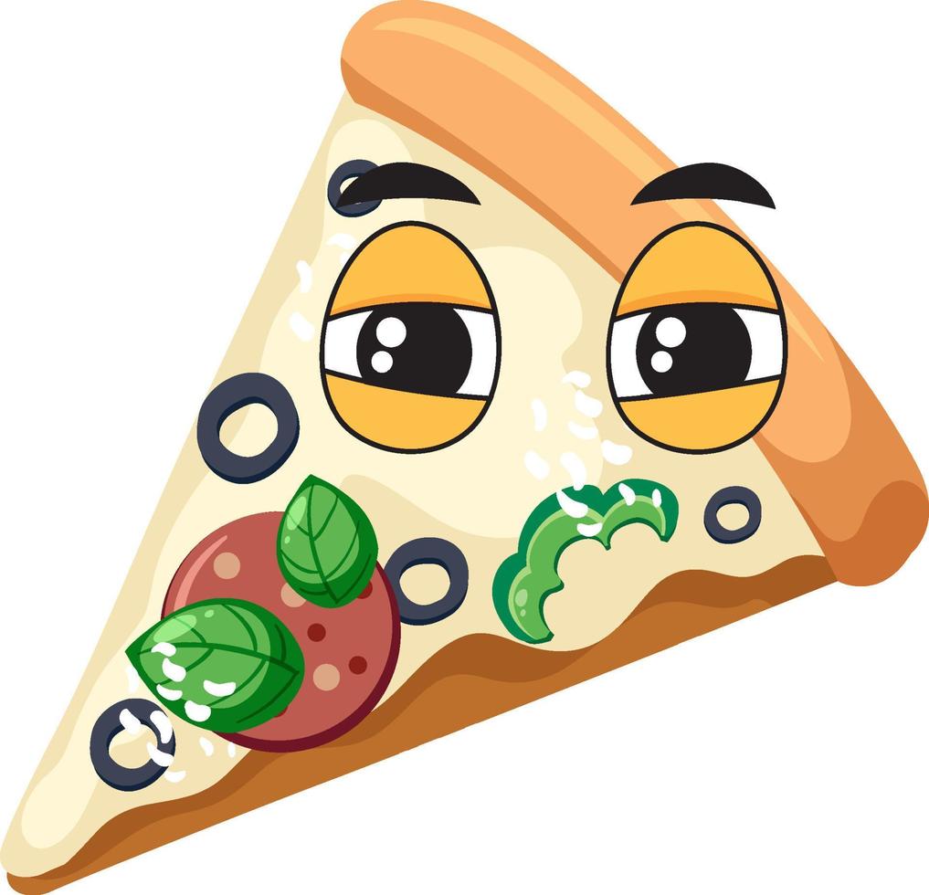 pizza com expressão facial vetor