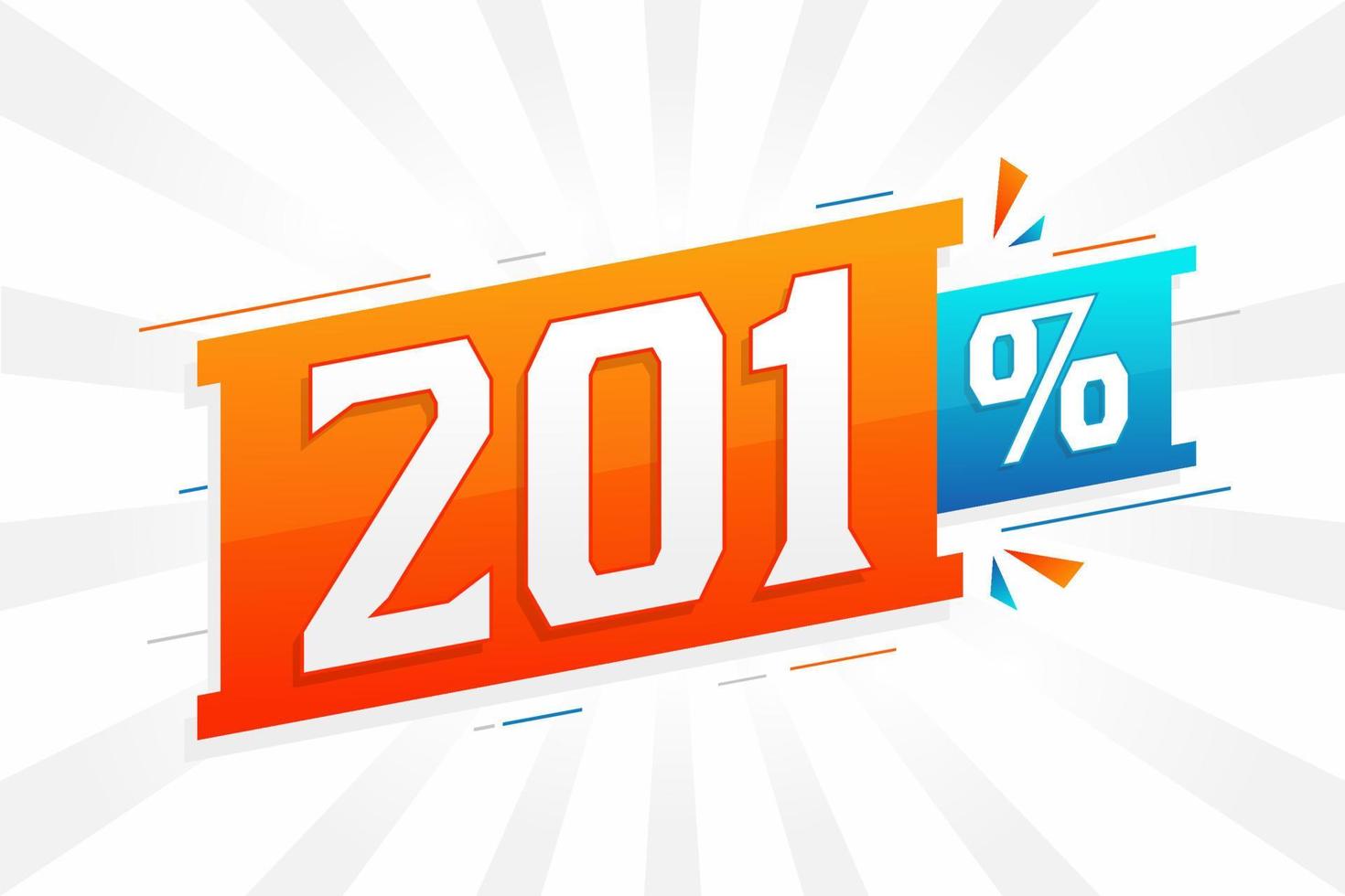 promoção de banner de marketing de 201 descontos. 201 por cento de design promocional de vendas. vetor