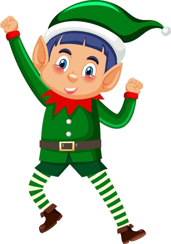 personagem de desenho animado de duende de natal vetor