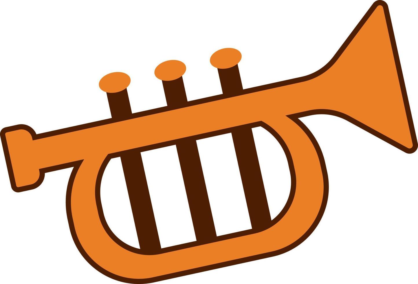 saxofone laranja, ilustração, vetor, sobre um fundo branco. vetor