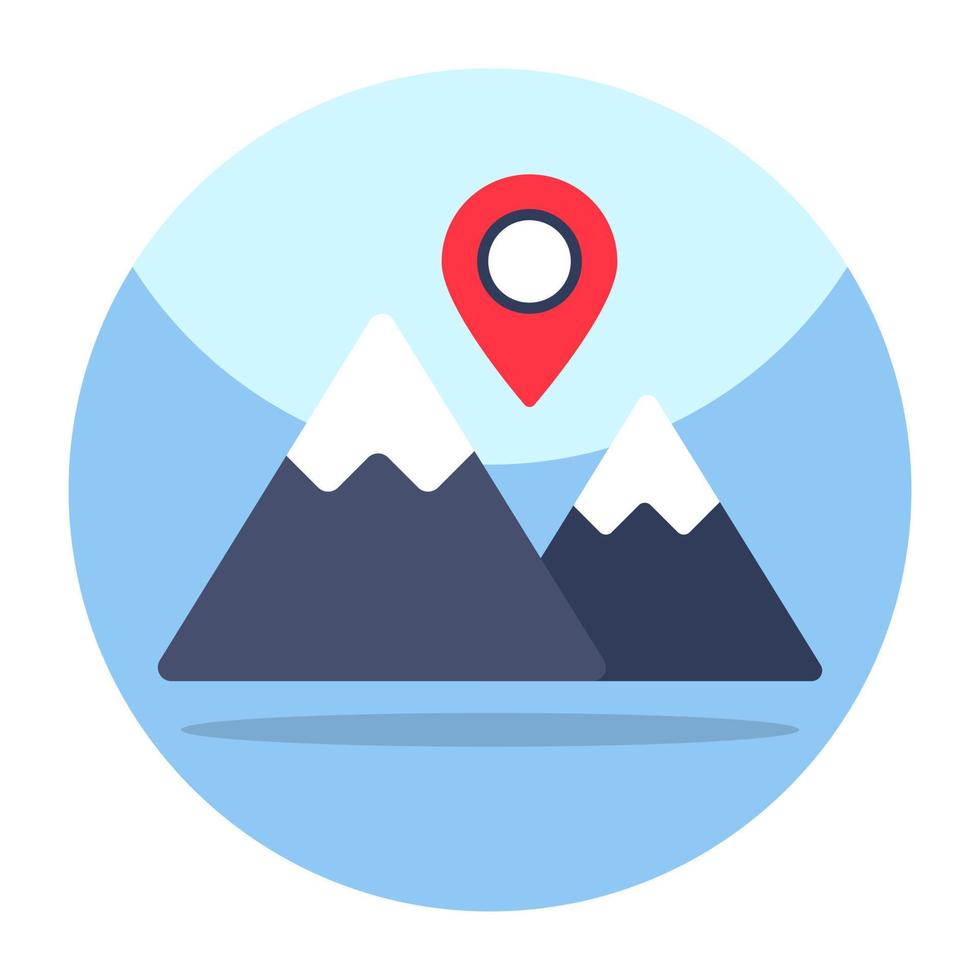 um design de ícone de localização de montanhas vetor