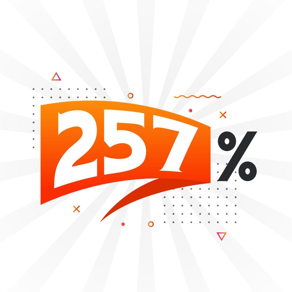 257 promoção de banner de marketing de desconto. 257 por cento de design promocional de vendas. vetor