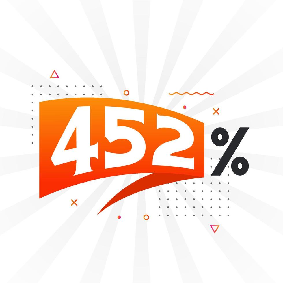 452 promoção de banner de marketing de desconto. 452 por cento de design promocional de vendas. vetor