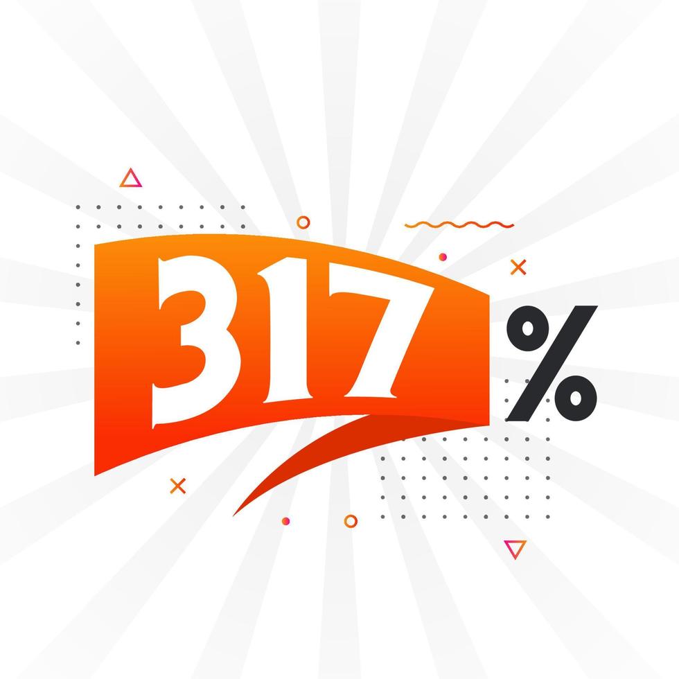 promoção de banner de marketing de desconto 317. 317 por cento de design promocional de vendas. vetor