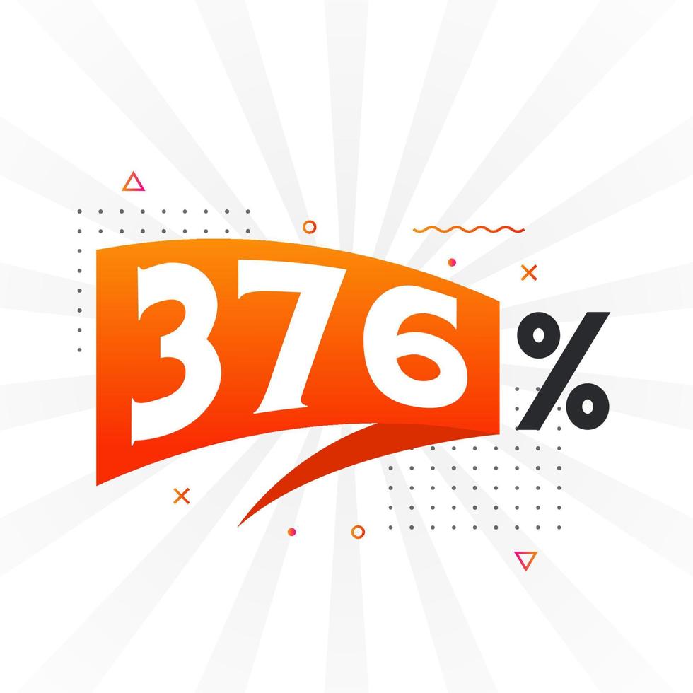 376 desconto promoção de banner de marketing. 376 por cento de design promocional de vendas. vetor