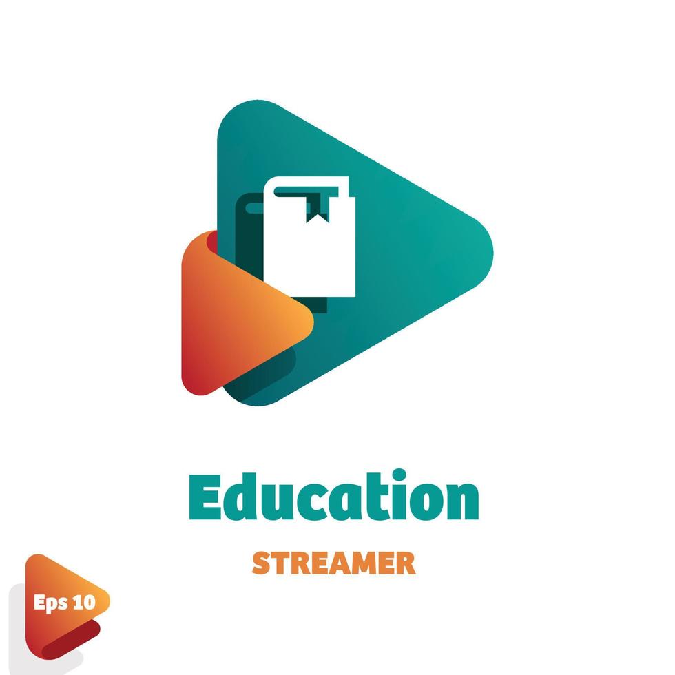 logotipo de streamer de educação vetor