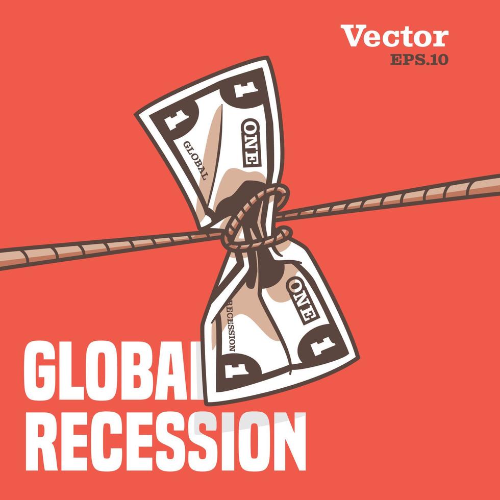 economia de recessão global vetor