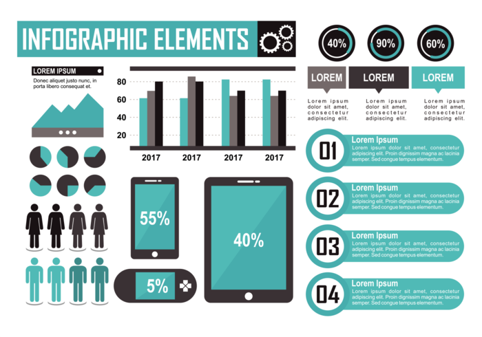 Vetor de elementos infográficos da cerceta