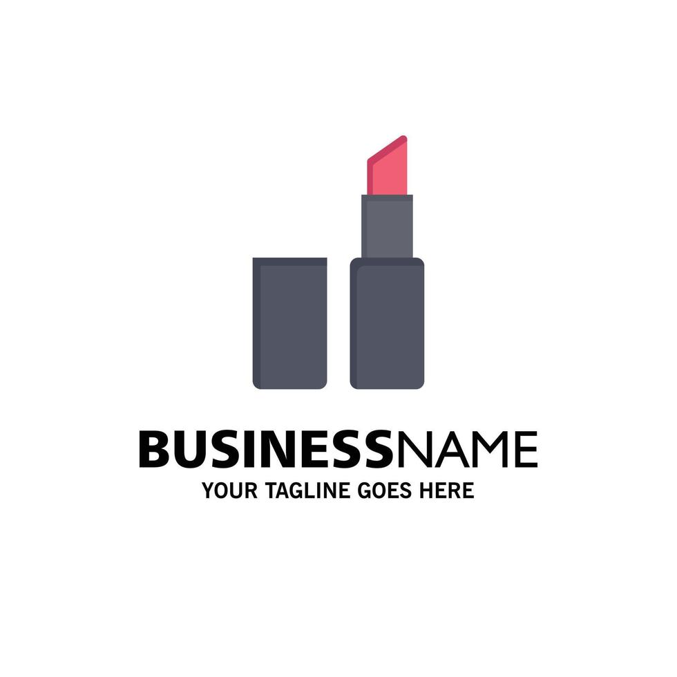 modelo de logotipo de negócios de maquiagem de batom cor lisa vetor
