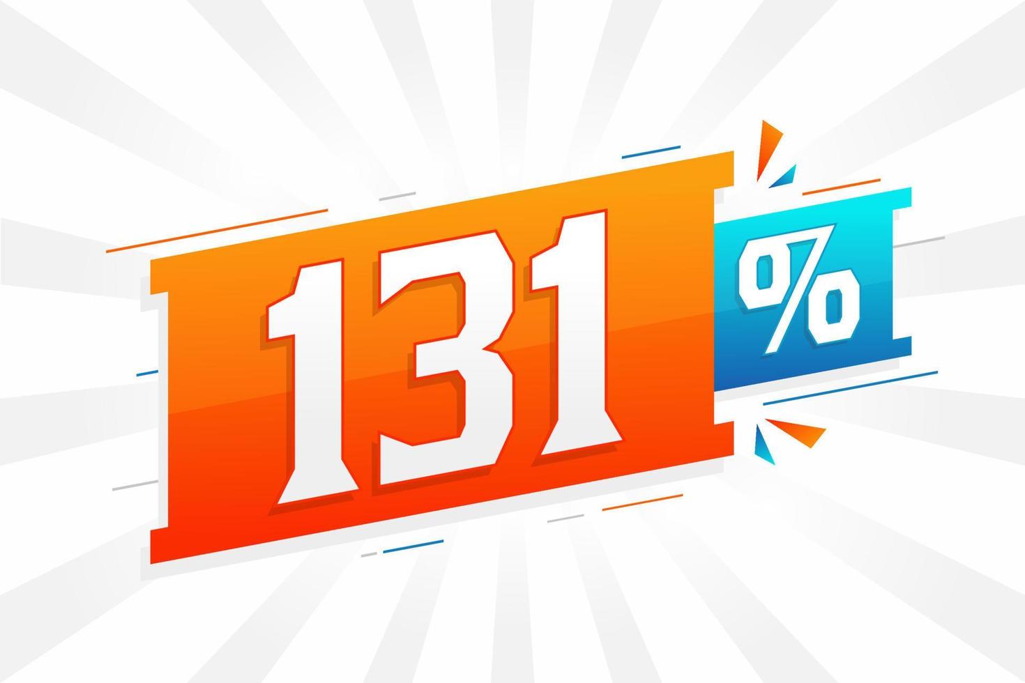 131 promoção de banner de marketing de desconto. 131 por cento de design promocional de vendas. vetor