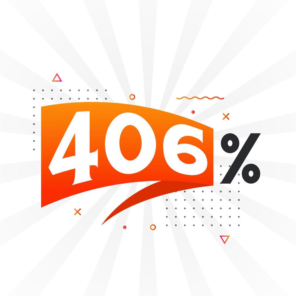 promoção de banner de marketing de desconto 406. 406 por cento de design promocional de vendas. vetor