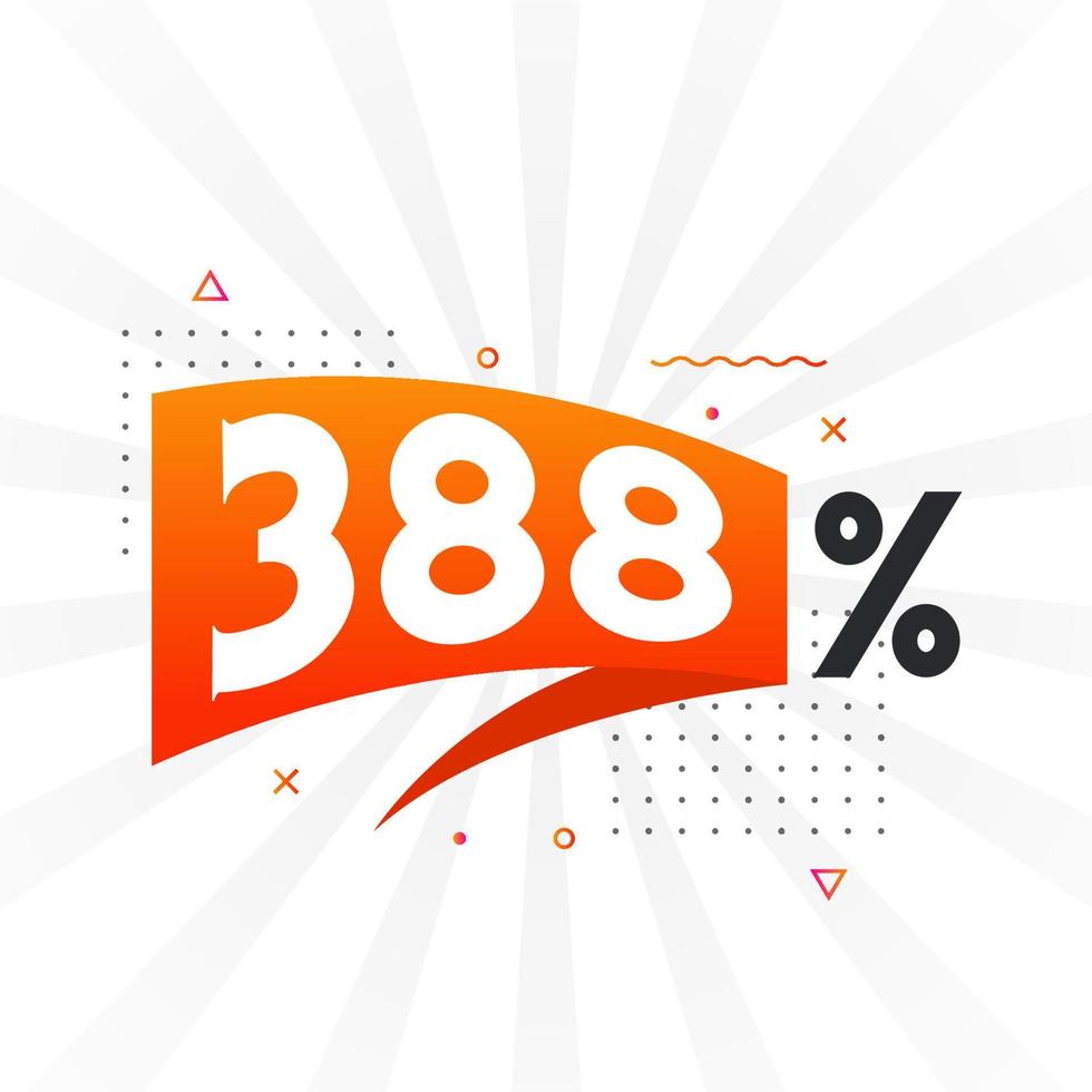 388 desconto promoção de banner de marketing. 388 por cento de design promocional de vendas. vetor