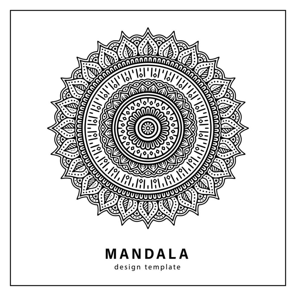 padrão de ornamento redondo mandala étnica para decoração de arte, cartões, capa de livro, logotipos, elementos vetor