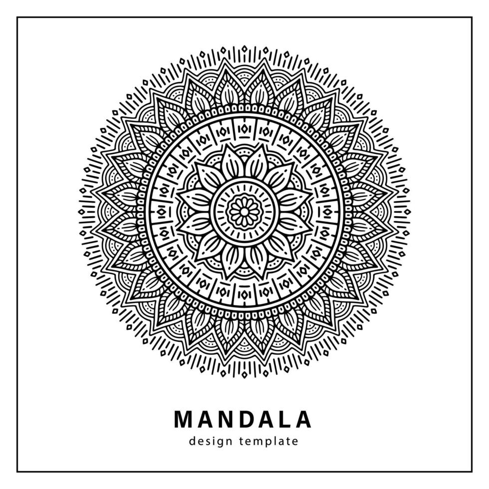 padrão de ornamento redondo mandala étnica para decoração de arte, cartões, capa de livro, logotipos, elementos vetor