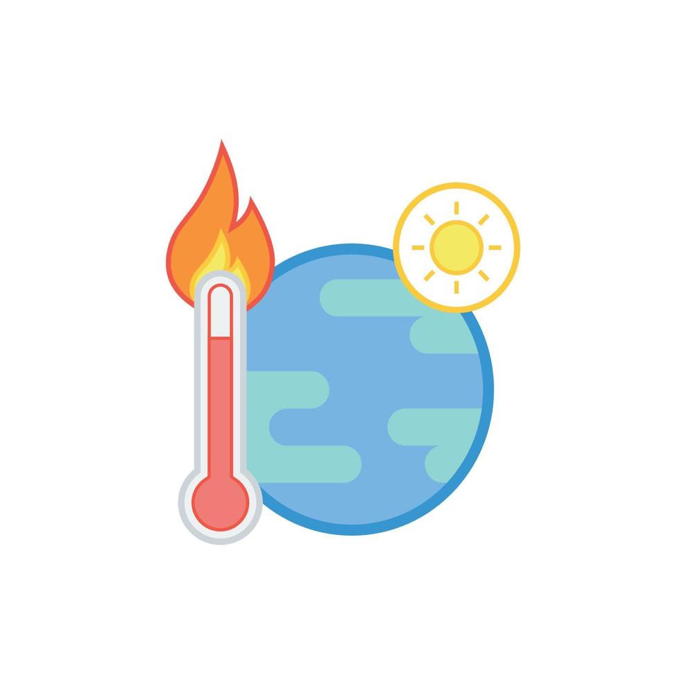 ícone de aquecimento global isolado no fundo branco vetor