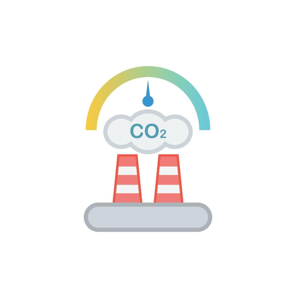 ícone de neutralidade de carbono isolado no fundo branco vetor
